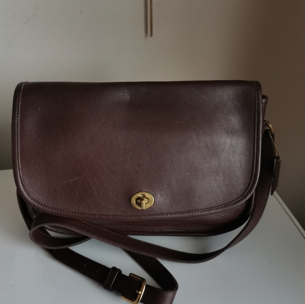 VINTAGE COACH BROWN 9790 CROSSBODY BAG. - Picture 2 of 12